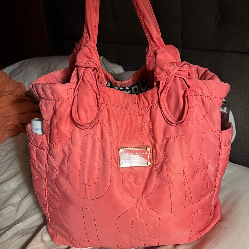 Marc by Marc Jacobs LARGE coral Quilted nylon Tote/everyday/diaper bag NWOT